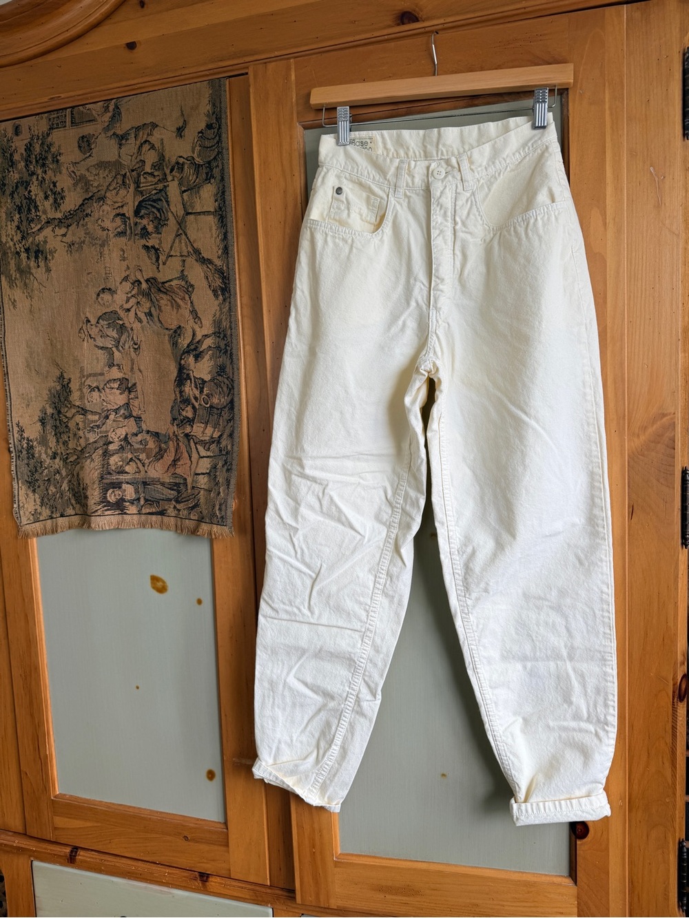 Vintage straight leg high waist cotton pants
